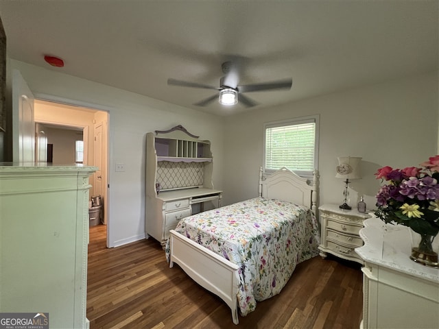 2833 Oldknow Dr NW, Atlanta, GA 30318 - bedroom featuring a ceiling fan and dark wood-type flooring