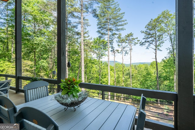 454 N Old Aska Rd, Blue Ridge, GA 30513 - wooden terrace featuring a view of trees
