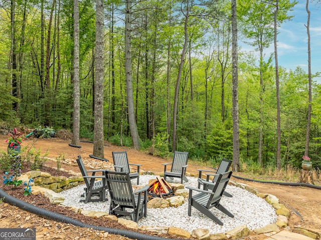 454 N Old Aska Rd, Blue Ridge, GA 30513 - view of patio / terrace featuring an outdoor fire pit