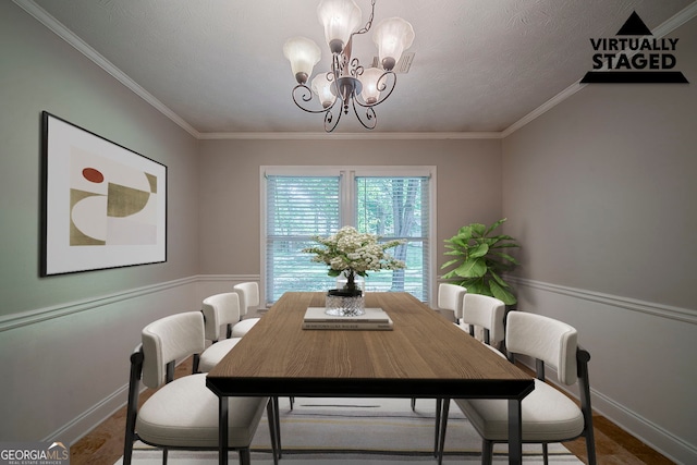 228 Amour Way SW, Lilburn, GA 30047 - dining room featuring a chandelier and ornamental molding