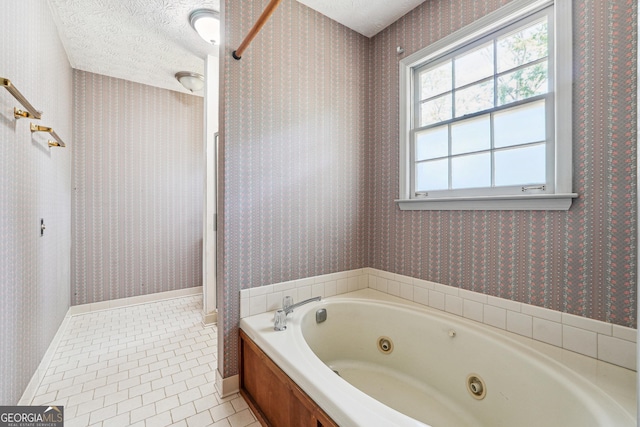 1366 Maple Ridge Dr, Suwanee, GA 30024 - full bathroom with a tub with jets and tile patterned floors