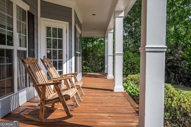 229 Deer Haven Run, Carlton, GA 30627 - wooden deck featuring covered porch
