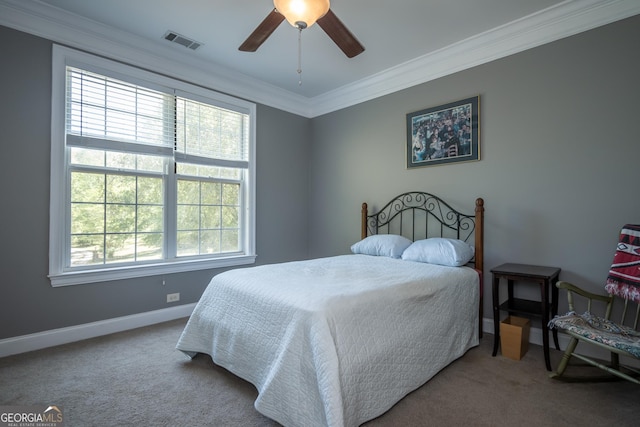 229 Deer Haven Run, Carlton, GA 30627 - bedroom featuring crown molding, carpet flooring, visible vents, and baseboards