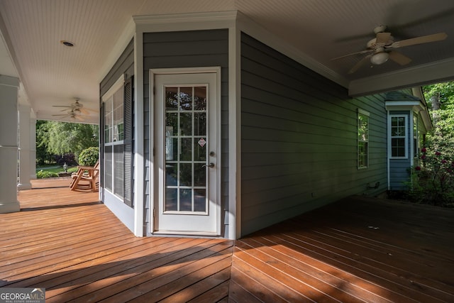 229 Deer Haven Run, Carlton, GA 30627 - wooden deck with ceiling fan