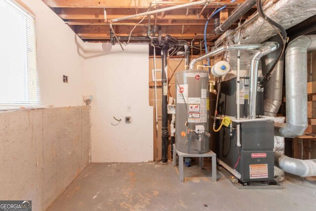 utilities featuring gas water heater