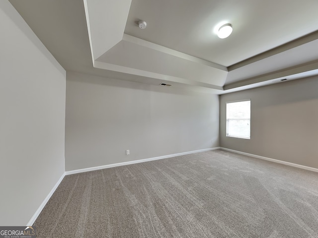 1392 Worcester Trl, Mcdonough, GA 30253 - unfurnished room featuring a tray ceiling, carpet floors, and baseboards