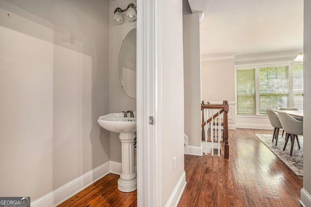 75 High Top Ln, Sandy Springs, GA 30328 - bathroom featuring wood finished floors and ornamental molding