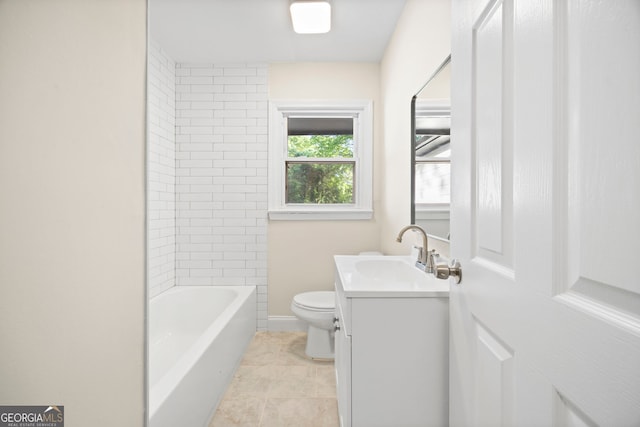 2805 Long Way, Decatur, GA 30032 - bathroom with toilet, vanity, tile patterned floors, and baseboards