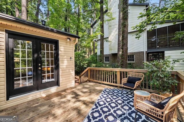 deck with french doors