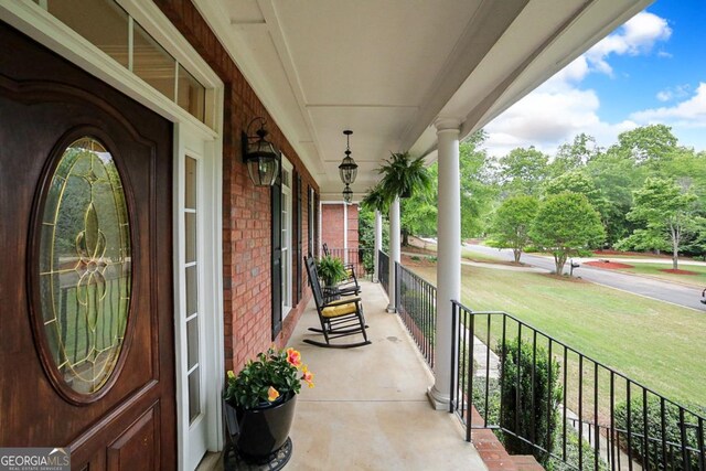 view of patio / terrace featuring covered porch