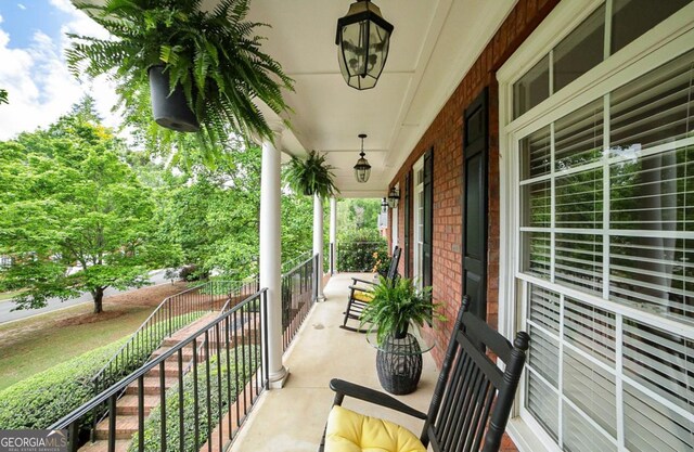 balcony with a porch