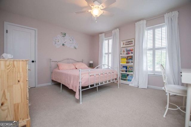 1745 Stripling Chapel Rd, Carrollton, GA 30116 - bedroom featuring carpet floors, a ceiling fan, and baseboards