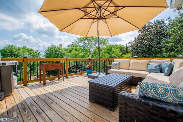 1745 Stripling Chapel Rd, Carrollton, GA 30116 - deck featuring an outdoor living space
