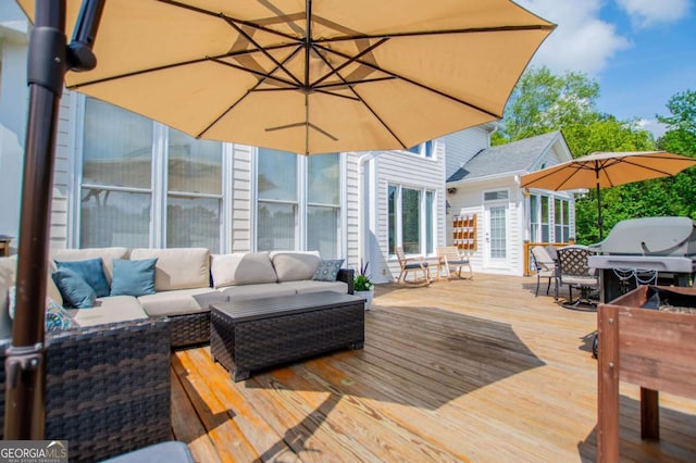 1745 Stripling Chapel Rd, Carrollton, GA 30116 - deck with a grill, outdoor lounge area, and outdoor dining space