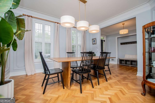 1745 Stripling Chapel Rd, Carrollton, GA 30116 - dining space with baseboards and ornamental molding