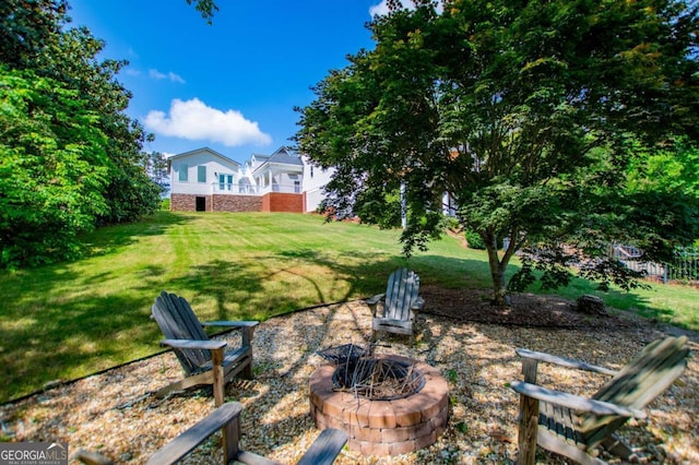 1745 Stripling Chapel Rd, Carrollton, GA 30116 - view of yard featuring an outdoor fire pit