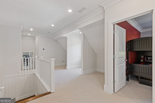 additional living space featuring carpet flooring, recessed lighting, and visible vents