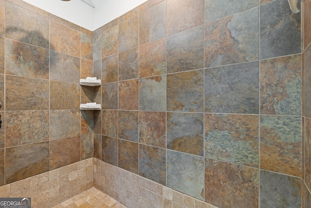 interior details featuring tiled shower