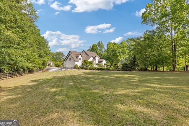 view of yard featuring fence