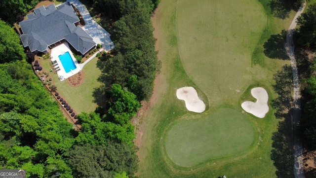 aerial view with golf course view