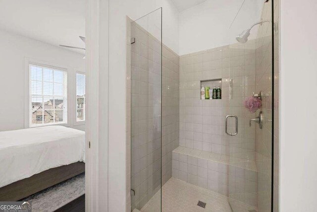 full bathroom with a stall shower
