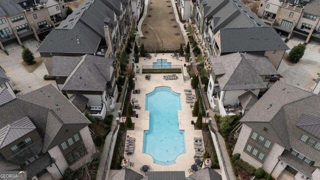drone / aerial view featuring a residential view
