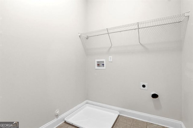 735 Scenic Creek Dr, Lawrenceville, GA 30046 - laundry area with hookup for a washing machine, hookup for an electric dryer, and tile patterned floors