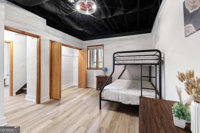 49 Baum Weg, Helen, GA 30545 - bedroom with baseboards, wood finished floors, and a closet