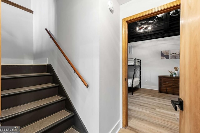 49 Baum Weg, Helen, GA 30545 - stairway with baseboards and wood finished floors