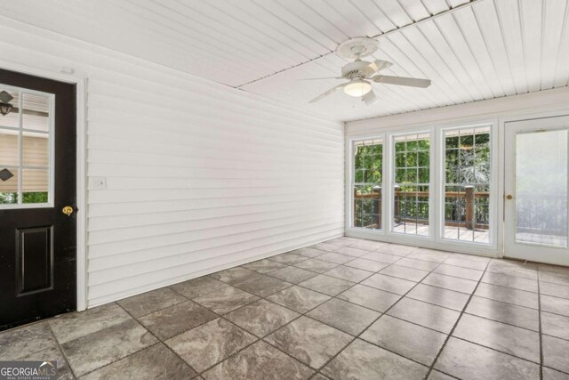view of unfurnished sunroom