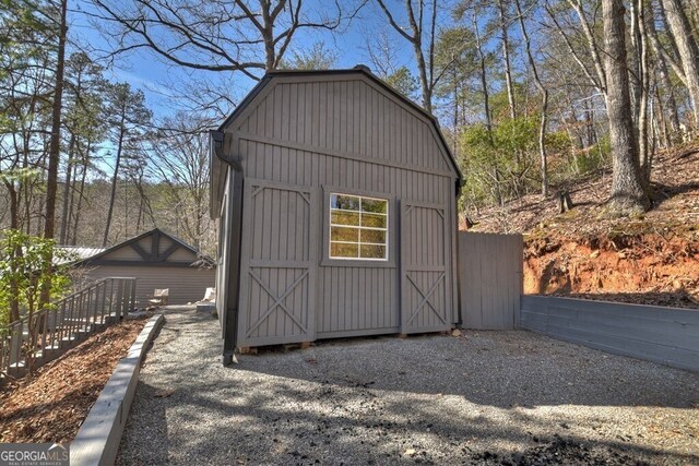 view of shed