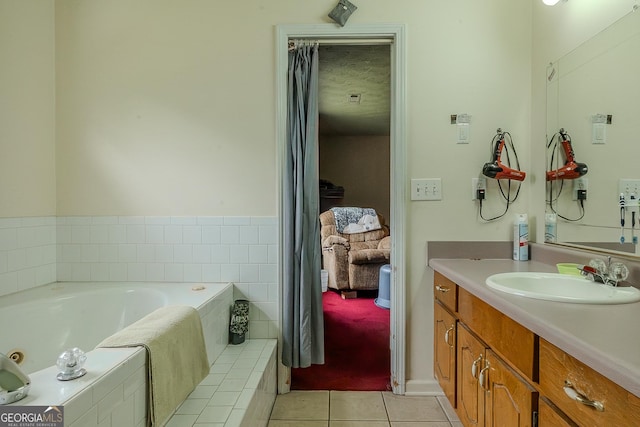 1170 Peeksville Rd, Locust Grove, GA 30248 - full bathroom featuring tile patterned flooring, a tub with jets, and vanity