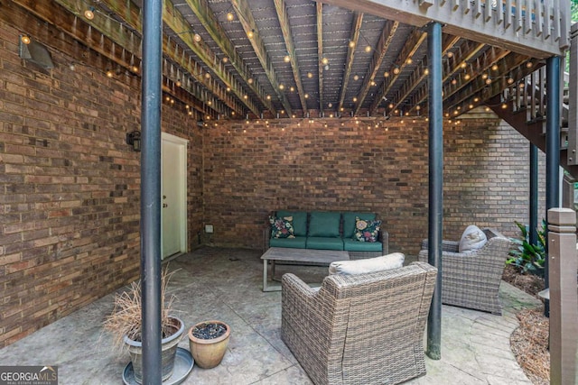 view of patio / terrace with an outdoor living space