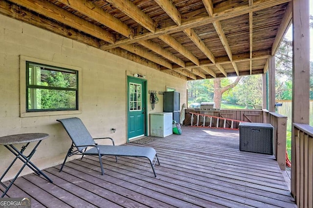 view of wooden deck