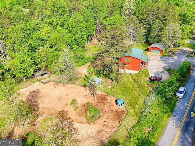 428 Gibbs Rd, Blairsville, GA 30512 - aerial view of property and surrounding area featuring a heavily wooded area