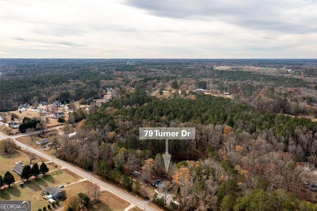 aerial view with a forest view