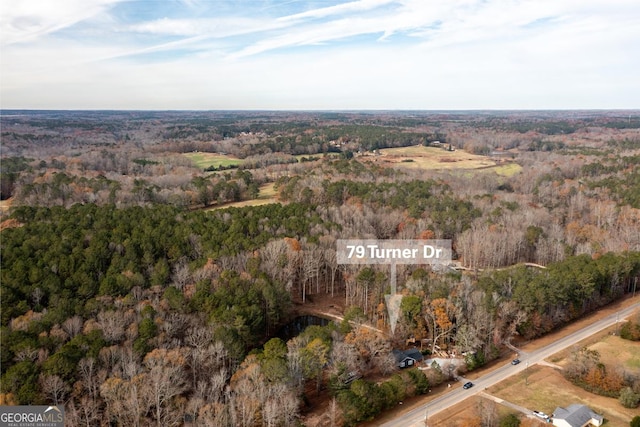 aerial view with a forest view