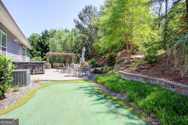 4840 Chestatee Heights Rd, Gainesville, GA 30506 - view of yard featuring an area to practice putting, a patio area, and a pergola