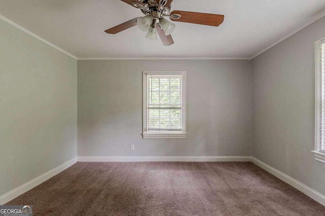 2465 Hogan Rd, Atlanta, GA 30344 - spare room with carpet, crown molding, and ceiling fan
