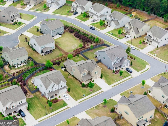 drone / aerial view with a residential view
