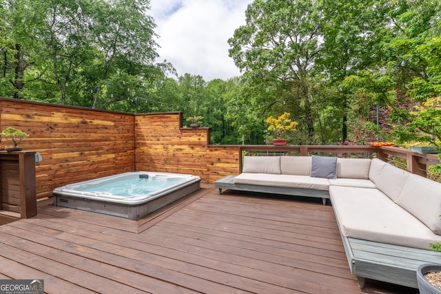 deck with outdoor lounge area