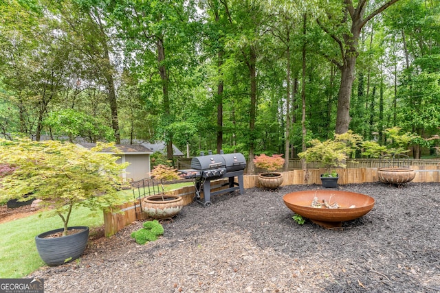view of yard with fence