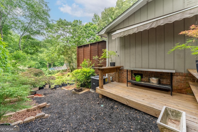 deck featuring central AC unit