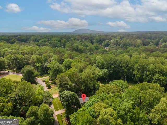 drone / aerial view of a heavily wooded area