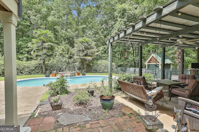 159 May Ln, Zebulon, GA 30295 - view of pool featuring a fenced in pool, an outbuilding, and a patio area