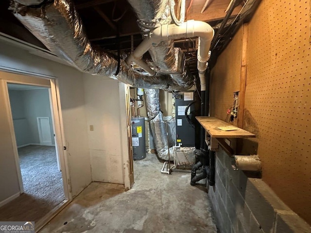 2036 Countydown Ln, Stone Mountain, GA 30088 - unfinished basement featuring electric water heater