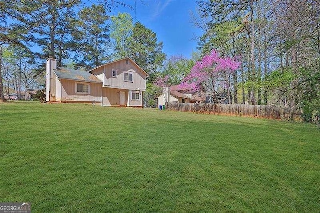view of yard with fence
