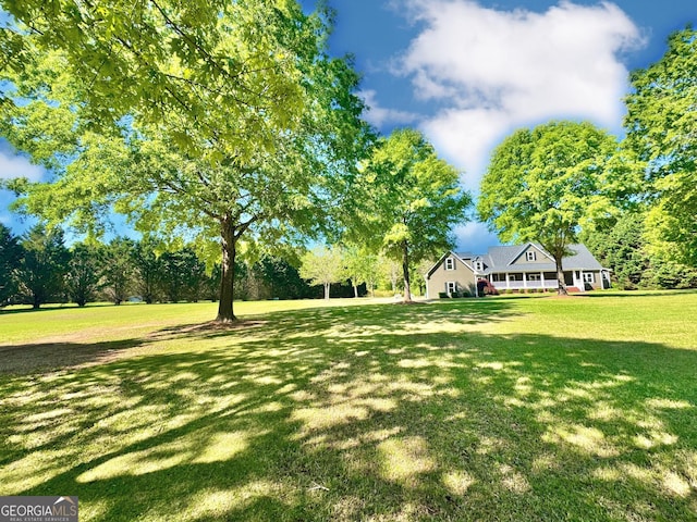 view of yard featuring a porch