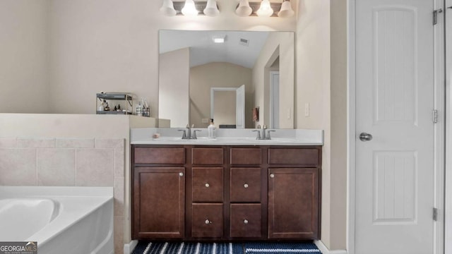 1155 Hampton Oaks Dr, Alpharetta, GA 30004 - full bath with double vanity, a garden tub, a sink, and visible vents