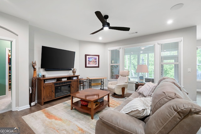 109 Aspen Way, Dallas, GA 30157 - living area with plenty of natural light, visible vents, wood finished floors, and baseboards